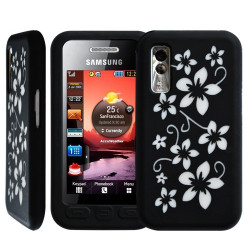 Housse étui coque en silicone pour Samsung S5230 Player One motif fleur couleur noir