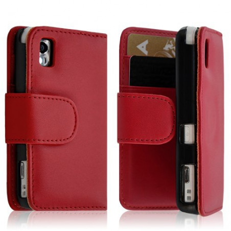 Housse coque etui Portefeuille pour Samsung s5230 Player One rouge