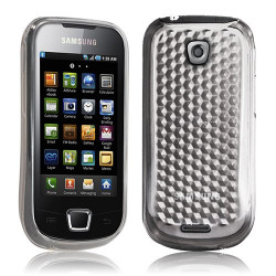 Housse coque gel damier transparent Samsung Galaxy Teos i5800 couleur blanc