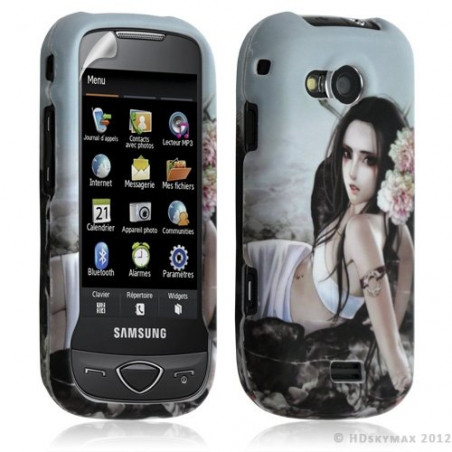 Housse coque rigide complète pour Samsung Player 5 S5560 avec motif + film ecran