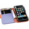 Housse coque étui portefeuille pour Apple Iphone 3G / 3GS motif fleur couleur violet + film écran