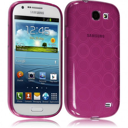 Housse Coque Style Cercle pour Samsung Galaxy Express Couleur Rose Fushia Translucide