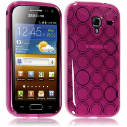Coque Style Cercle pour Samsung Galaxy Ace 2 i8160 Couleur Rose Fushia Translucide