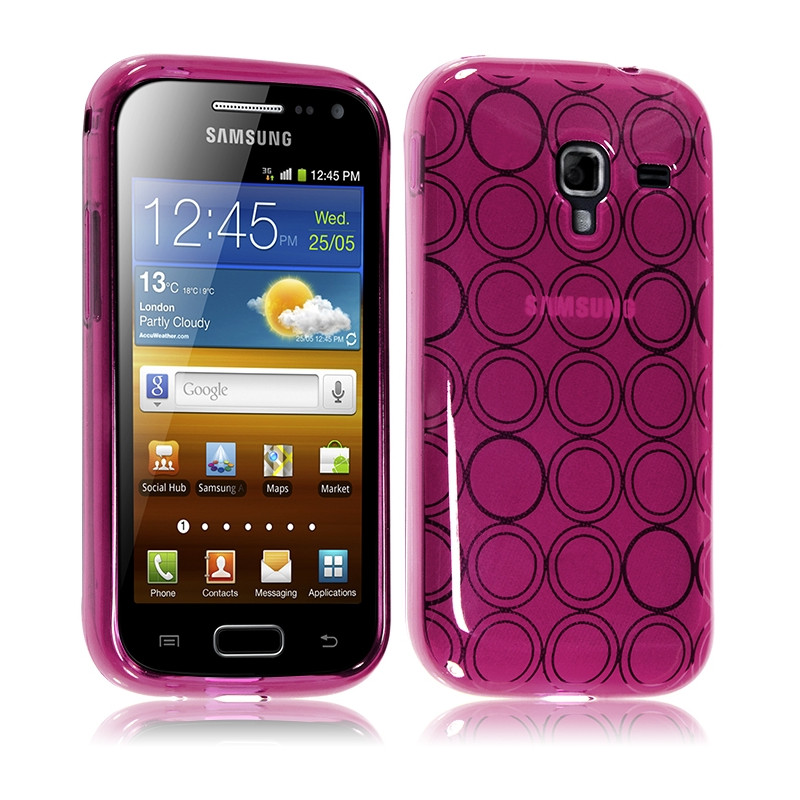 Coque Style Cercle pour Samsung Galaxy Ace 2 i8160 Couleur Rose Fushia Translucide