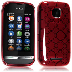 Coque Style Cercle pour Nokia Asha 311 Couleur Rouge Translucide