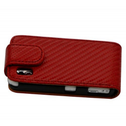 Housse coque étui Gaufré pour Samsung Player One S5230 couleur rouge