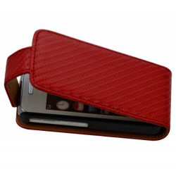 Housse coque étui Gaufré pour Samsung Player One S5230 couleur rouge