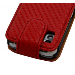 Housse coque étui Gaufré pour Samsung Player One S5230 couleur rouge