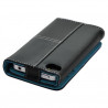 Housse etui portefeuille pour Apple Iphone 4 / 4S couleur bleu + Film protecteur