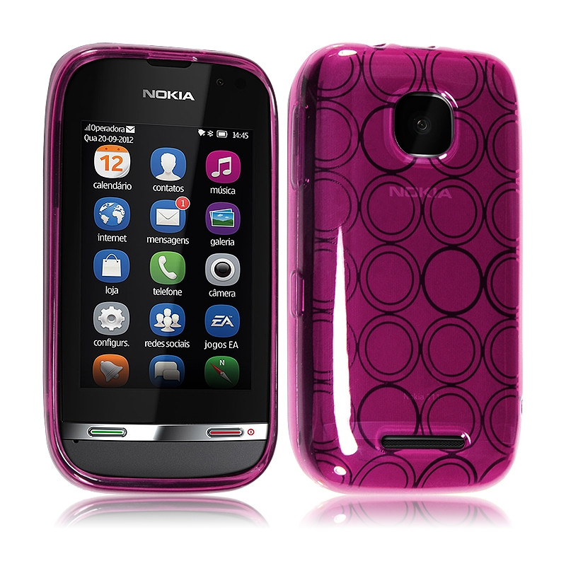 Coque Style Cercle pour Nokia Asha 311 Couleur Rose Fushia Translucide