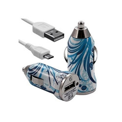 Chargeur auto allume cigare motif HF08 pour Samsung Galaxy : Grand, Grand 2, Grand Lite, Grand Prime, Core, Core 2, Core Prime,