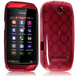 Coque style Cercle pour Nokia Asha 306 Couleur Rouge Translucide