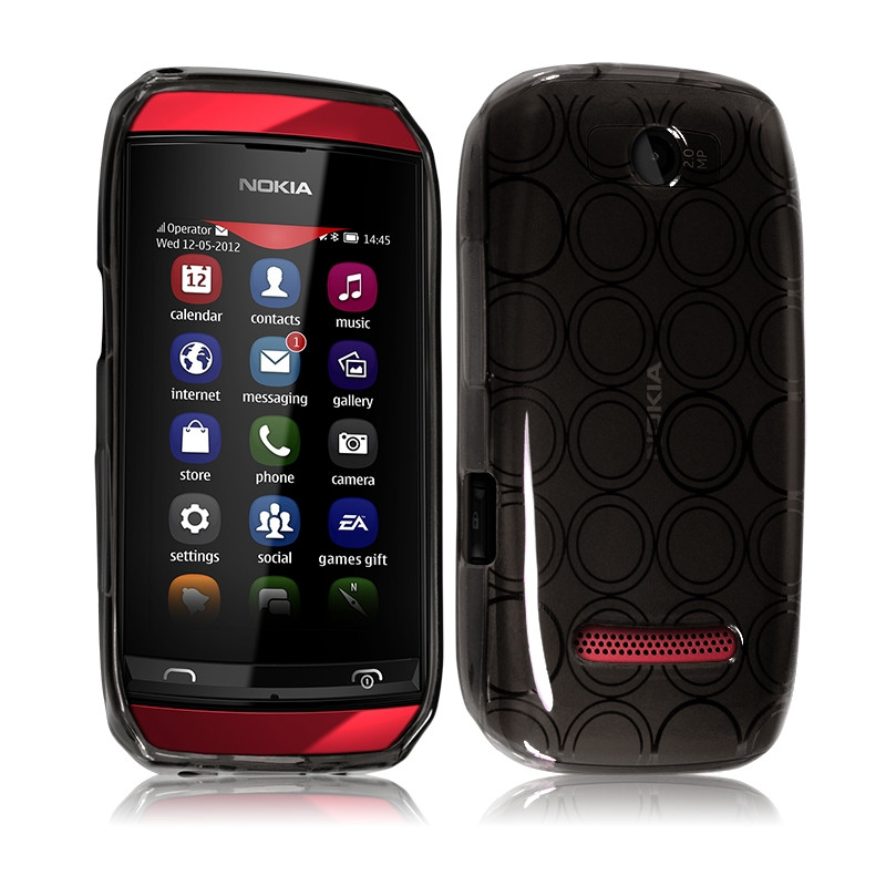 Coque style Cercle pour Nokia Asha 306 Couleur Fumé Translucide
