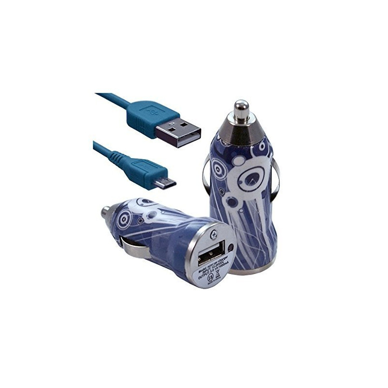 Chargeur auto allume cigare motif CV07 pour Logicom : L-ement 500, L-ement 501, L-ement 550, L-ement 500L