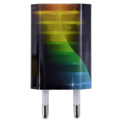 Chargeur auto secteur usb motif CV06 pour Wiko : Sunset, Sunset 2, Lenny, Lenny 2, Rainbow 4G, Rainbow Up 4G, Rainbow Lite 4G