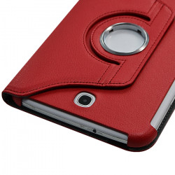 Housse Coque Etui Anneau Style Chrome Pour Samsung Galaxy Note 8.0 N5100 Avec Rotation 360 Degrés Couleur Rouge