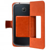 Housse Coque Etui S-view Universel S Couleur Orange pour Samsung Galaxy Trend Lite