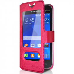 Housse Coque Etui S-view Universel Couleur Rose Fushia pour Archos 50b Platinium