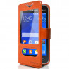 Housse Coque Etui S-view Universel S Couleur Orange pour Samsung Galaxy Ace 4