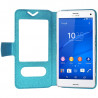 Housse Coque Etui S-view Universel S Couleur Bleu Clair pour Sony Xperia Z3 Compact