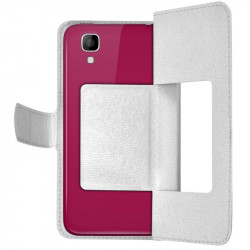 Housse Coque Etui S-view Universel S Couleur Blanc pour Wiko Sunset