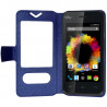 Housse Coque Etui S-view Universel S Couleur Bleu pour Wiko Sunset