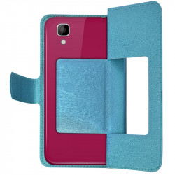 Housse Coque Etui S-view Universel S Couleur Bleu clair pour Wiko Sunset