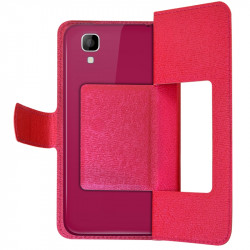 Housse Coque Etui S-view Universel Couleur Rose Fushia pour Archos 50b Platinium