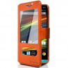 Housse Coque Etui S-view Universel XL Couleur Orange pour Wiko Slide