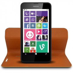 Housse Coque Etui Fonction Support 360 degrés Universel S couleur Orange pour Nokia Lumia 635