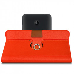 Housse Coque Etui Fonction Support 360 degrés Universel S couleur Orange pour Nokia Lumia 630