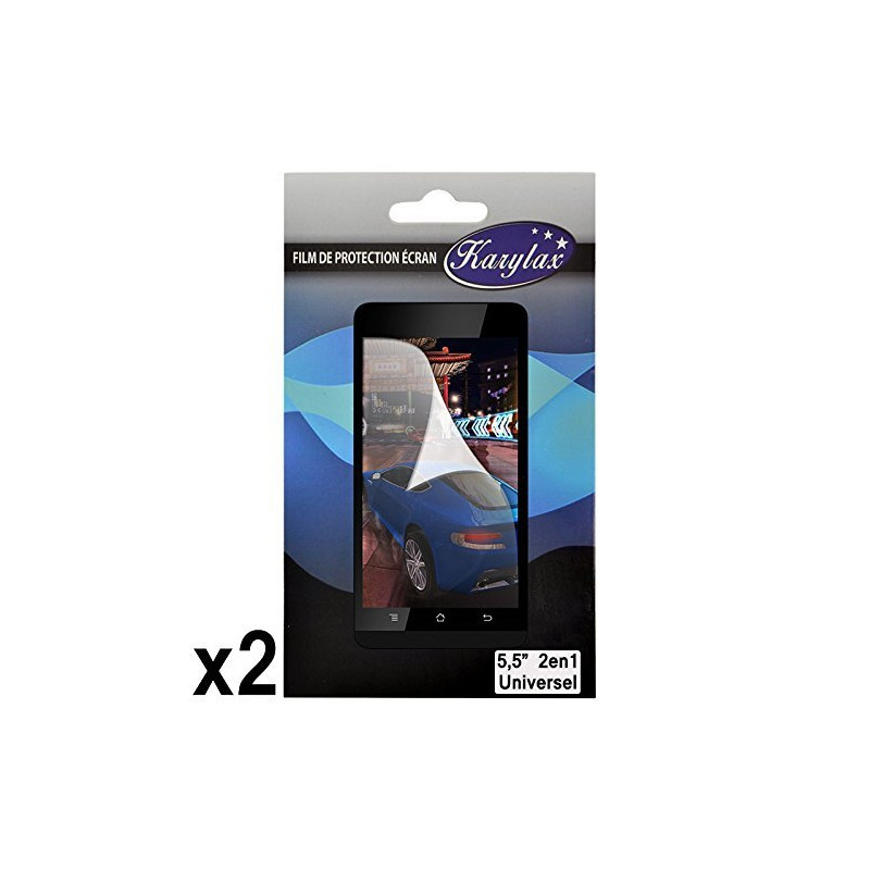 Pack de 2 Films de Protection d'Ecran à découper Universel L aux dimensions max 12cm x 8.2cm pour Alcatel One Touch Pop S7