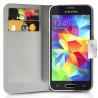Housse Coque Etui Portefeuille Motif Diamant Universel S couleur blanc pour Samsung Galaxy S5 Mini