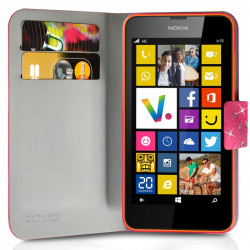 Housse Coque Etui Portefeuille Motif Diamant Universel S couleur rose fushia pour Nokia Lumia 635