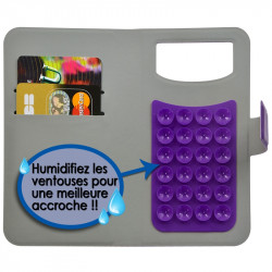 Housse Coque Etui Portefeuille Motif Diamant Universel S couleur violet pour Nokia Lumia 635