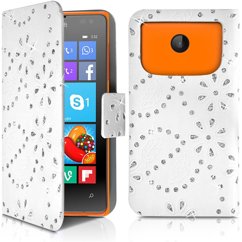 Housse Coque Etui Portefeuille Universel Style Diamant pour Archos 50 Helium 4G Couleur Noir