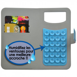 Housse Coque Etui Portefeuille Motif Diamant Universel S couleur bleu clair pour Nokia Lumia 532