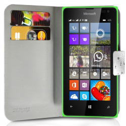 Housse Coque Etui Portefeuille Motif Diamant Universel S couleur blanc pour Nokia Lumia 435