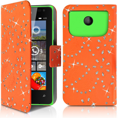 Housse Coque Etui Portefeuille Universel Style Diamant pour Archos 50 Helium 4G Couleur Noir