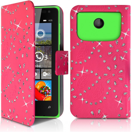 Housse Coque Etui Portefeuille Universel Style Diamant pour Archos 50 Helium 4G Couleur Noir