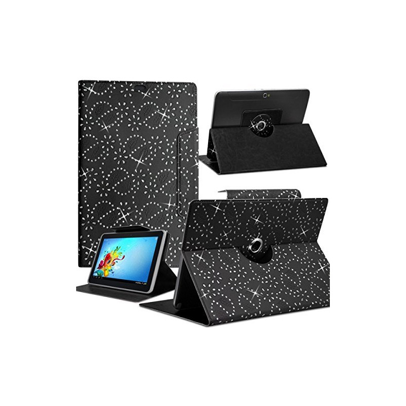 Housse Etui Diamant Universel M couleur Noir pour Tablette Huawei Honor T1 8"