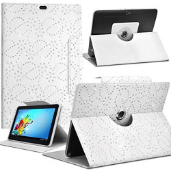 Housse Etui Diamant Universel M couleur Blanc pour Tablette MPMAN MPQC785 7,85"