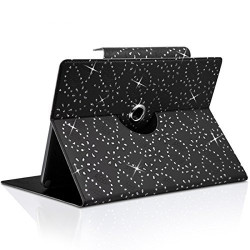 Housse Etui Diamant Universel S couleur Noir pour Tablette Lenovo IdeaTab 2 A5-10 7"