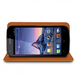 Housse Coque Etui Fonction Support 360 degrés Universel S couleur Orange pour Wiko Cink Peax 2