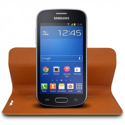 Housse Coque Etui Fonction Support 360 degrés Universel S couleur Blanc pour Samsung Galaxy Trend Lite