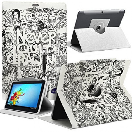 Housse Etui Motif MV10 Universel L pour Tablette Archos 97 Platinum HD