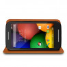 Housse Coque Etui Fonction Support 360 degrés Universel S couleur Orange pour Motorola Moto E