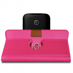 Housse Coque Etui Fonction Support 360 degrés Universel S couleur Rose Fushia pour Motorola Moto E