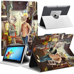 Housse Etui Motif MV14 Universel L pour Tablette Archos Elements 97 Carbon