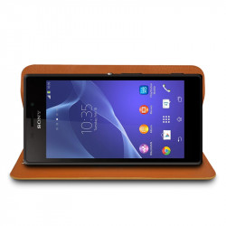 Housse Etui Fonction Support 360 degrés Universel M couleur Orange pour Sony Xperia M2